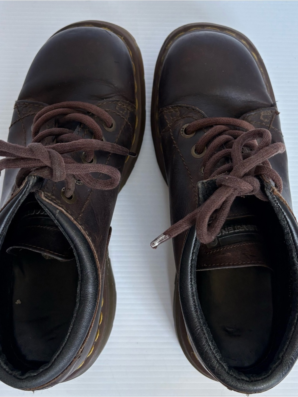 Vintage Dr. Martens 9024 Made in England Brown Leather Chunky Shoes Size US 10